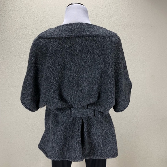 Anne Klein Gray Short Sleeve Belted Sweater - Picture 3 of 8